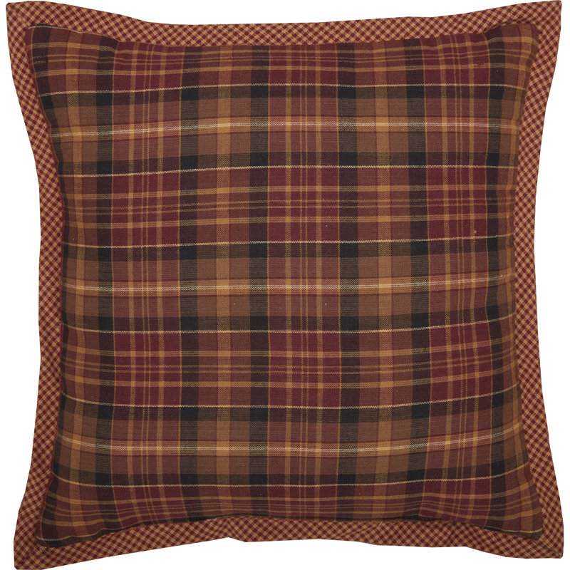 Abilene Star Burgundy and Natural Cotton Throw Pillow