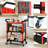 3-Tier Utility Cart With Castors, Rolling Detailing Cart With Handles, Bottle Holders and Pegboard