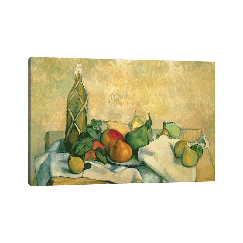 Still Life with Bottle of Liqueur, 1888-90 by Paul Cezanne - 1 Piece Wrapped Canvas Wall Art, 20.32 cm H x 30.48 cm W