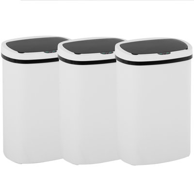 13 Gallon Trash Can Kitchen Trash Can Automatic Garbage Can With Lid Touch Free High-Capacity Motion Sensor For Home Kitchen Bedroom Bathroom Office Kitchen Waste Bin Waterproof Trash Bin