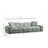 Stylish 3-Seat Sofa, Pale Green Fabric, 122.0 x 42.5 x 32.7 inches | Solid Beech Wood & Chipboard Frame, 100% Polyester Upholstery | Includes 3 Soft Pillows, Perfect for Living Room & Modern Décor