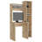 Versalles Writing Desk, Modern Studio or Office Desk, Two Superior Shelves, And Five Side Open Shleves For Books Organization-1953843567