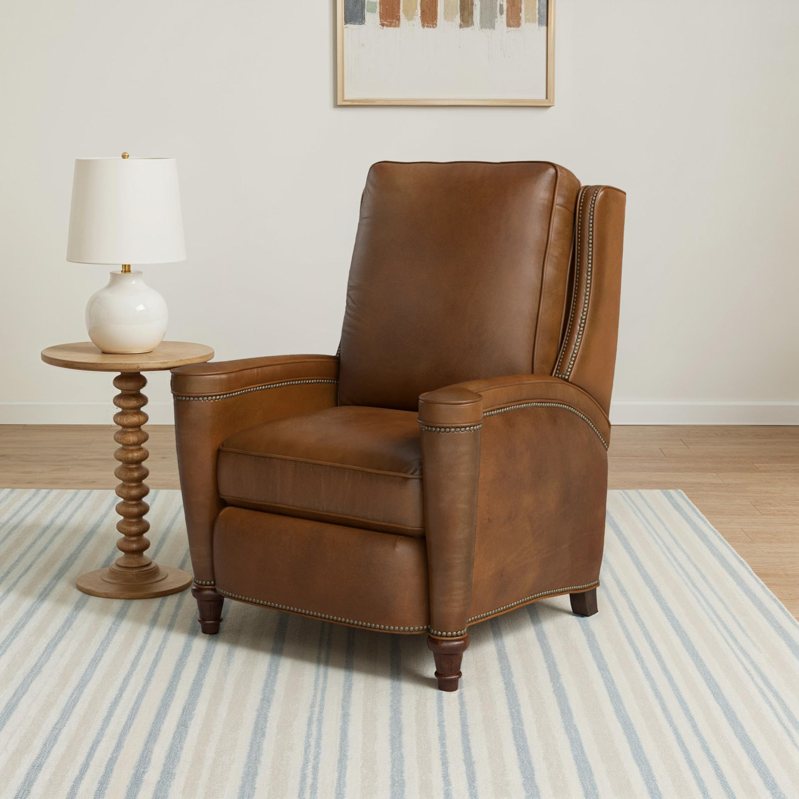 Chanti Genuine Leather Recliner, Brown Genuine Leather, Manual