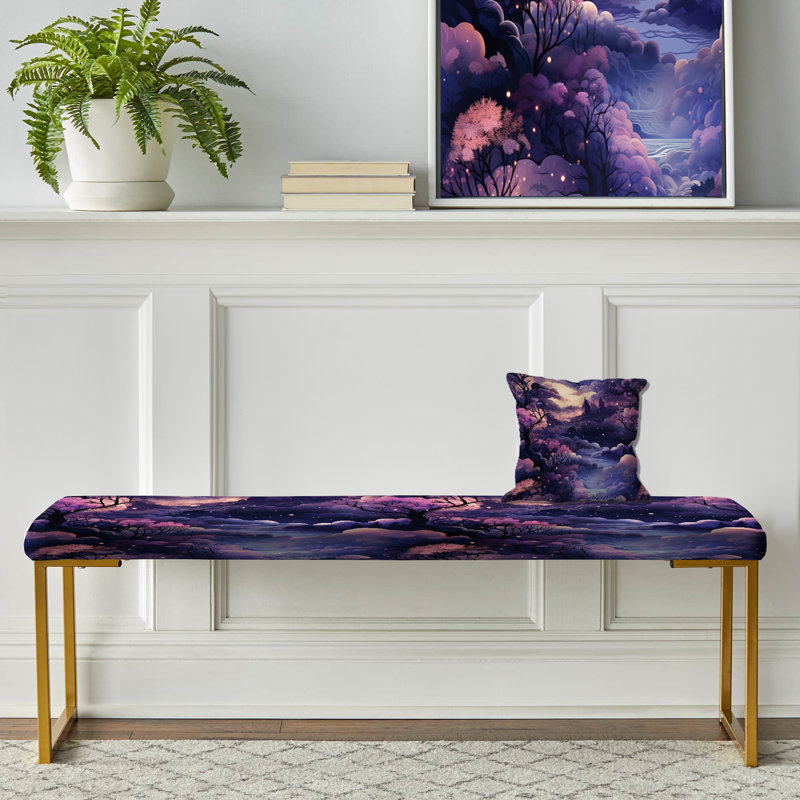 Dusky Dreamscapes Moody Patterns - Banc rembourré floral doré