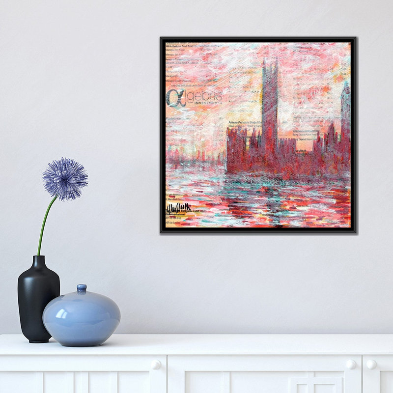 « westminster », impression sur toile, H 18 po x l 18 po x P 1,5 po, Toile avec cadre noir, Pas de tapis