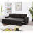 Reversible Modular L Shaped Couch, Velvet Sleeper Sectional Sofa Bed with Storage Chaise, Pull Out Convertible Sofa-1017160163-1017160086