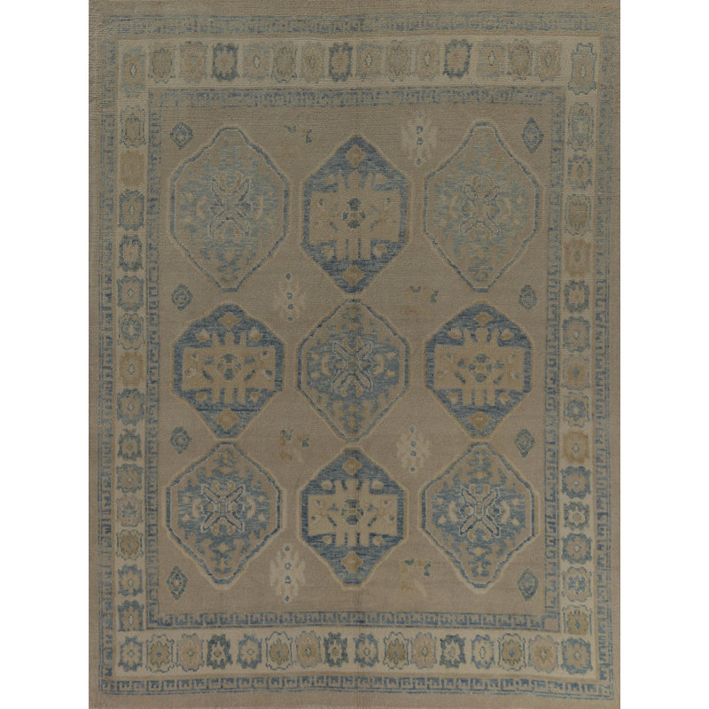 Tapis turc Oushak en laine à teinture végétale 8 x 10