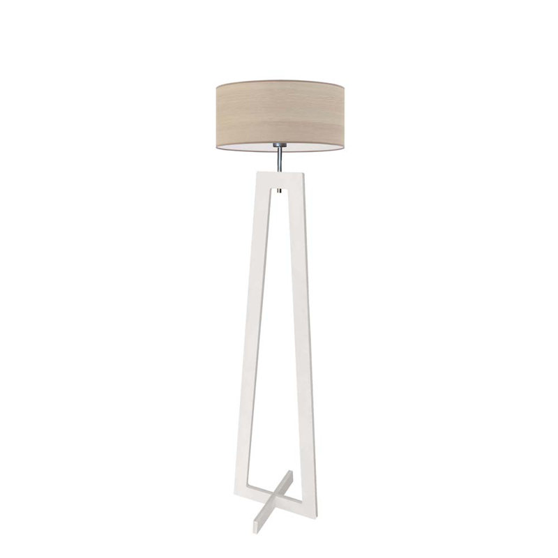 Beshoy 148cm Traditional Floor Lamp, White, Grey