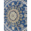 Tapis nain bleu 6 x 6 rond fin noué à la main avec soie 60EE01213B3343208CEFBC7577DC3FA7