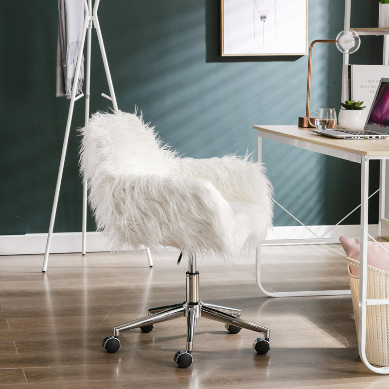 Chaise de bureau ergonomique Mid-Century à hauteur réglable et pivotante avec tissu respirant pour le bureau personnel, Gris