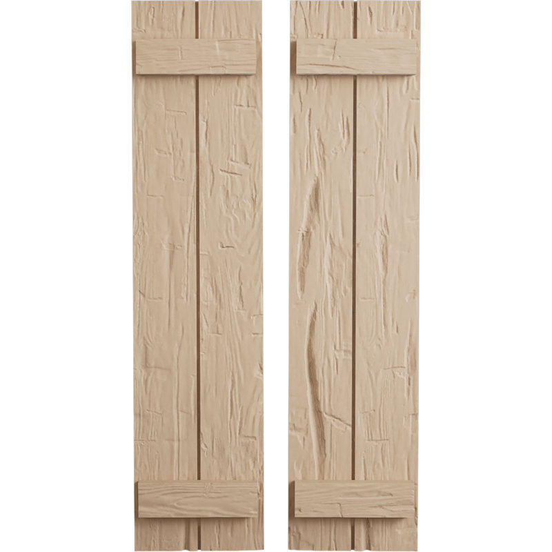 Volets rustiques à deux planches en simili-bois (par paire), H 40 po x l 11 po x P 1 po, 11"