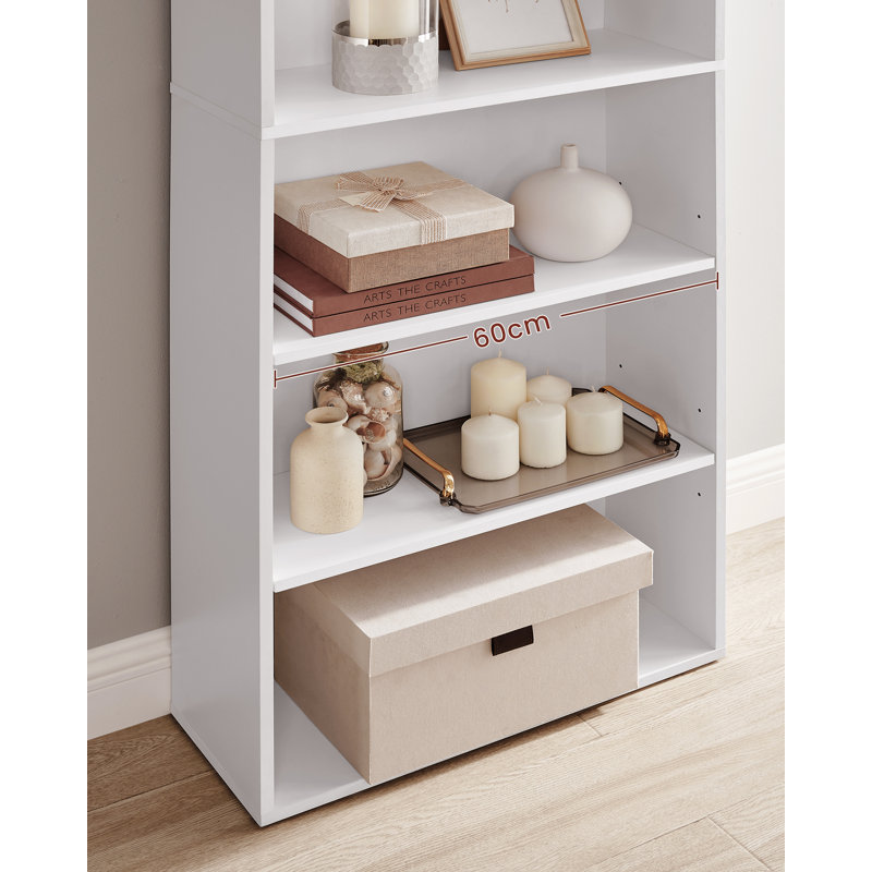 3-Tier Bookshelf, Open Storage Shelf, (6 Shelves) 178.5cm H x 60cm W x 24cm D, White