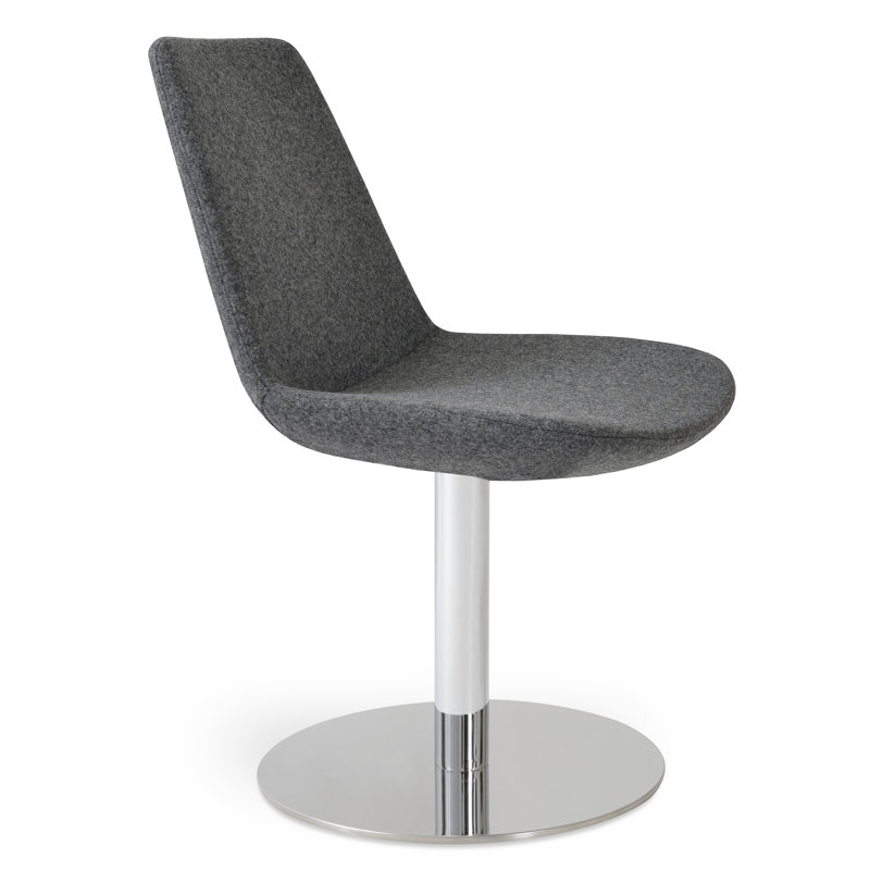 Chaise d'appoint pivotante de 23 po Eiffel, Gris foncé, Chrome