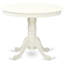 Ensemble de table de salle à manger 5 pièces moderne comprenant une table de cuisine ronde avec piédestal et 4 chaises de salle à manger Parson en simili cuir flamant rose, lin blanc-638415236-638415234-588374903