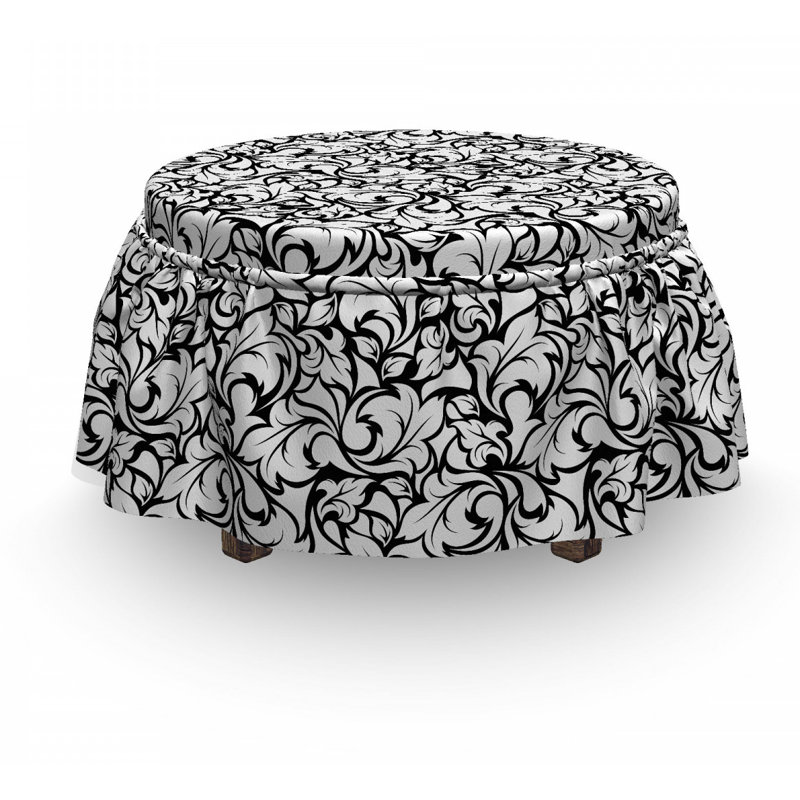 Ensemble de housse pour repose-pieds à coussins carrés 2 pièces floral