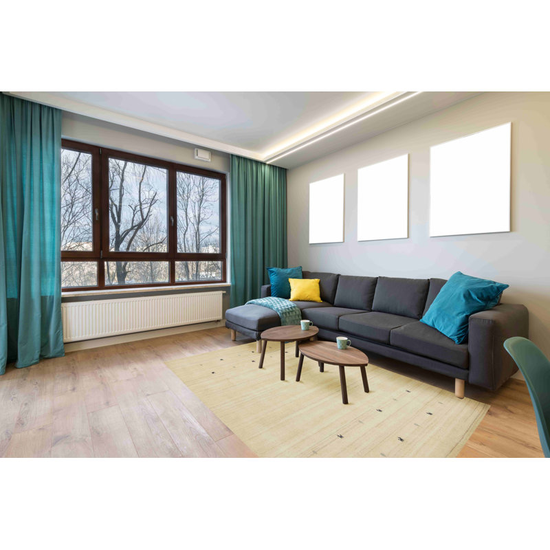 Handwoven Wool Gabbeh Uni White Rug, Rectangle 60 x 90cm