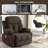 Swinging recliner massage heated sofa, with USB and 2 cup holders in side pockets, (Brown )-1268793889