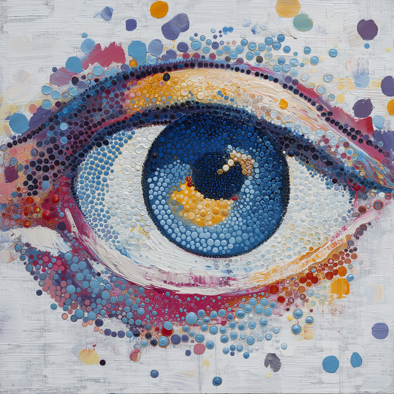 Electric Eye Abstract I Wrapped Canvas Wall Art, L 12 po x H 12 po x P 1 po