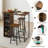 3 Piece Bar Table Set, with 2-Layer Storage Shelf-1901039979