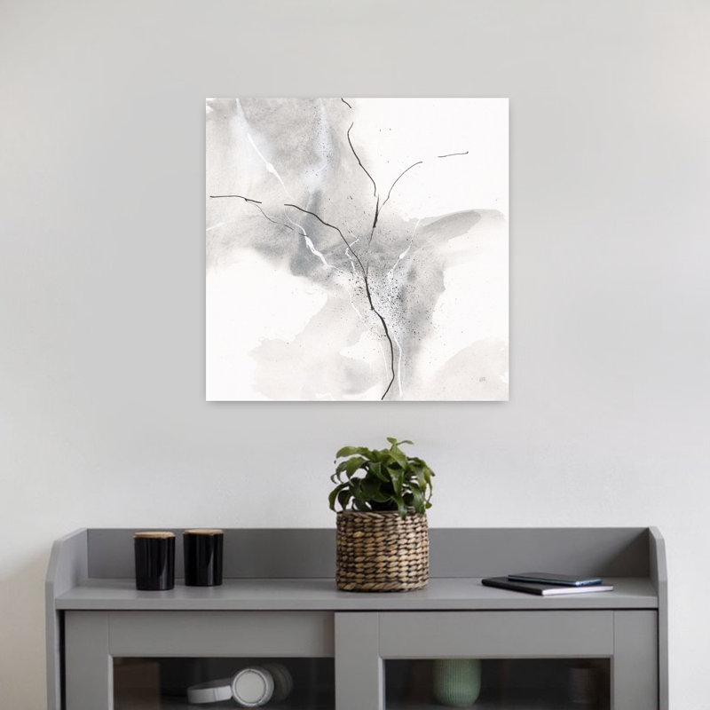 Marbre gris IV, art contemporain abstrait, H 18 po x l 18 po