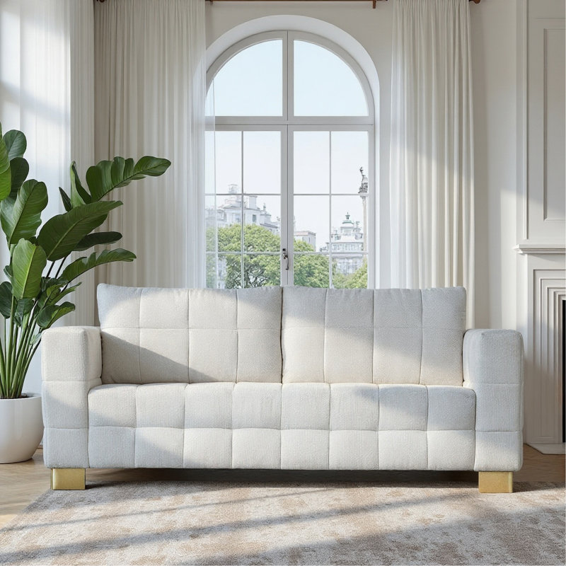 Canapé 3 places SOFA Beige, Blanc