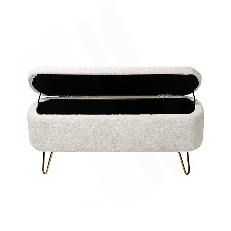 Storage Ottoman Bench, End Of Bed Bench, Entryway Bench With Storage, Ivory