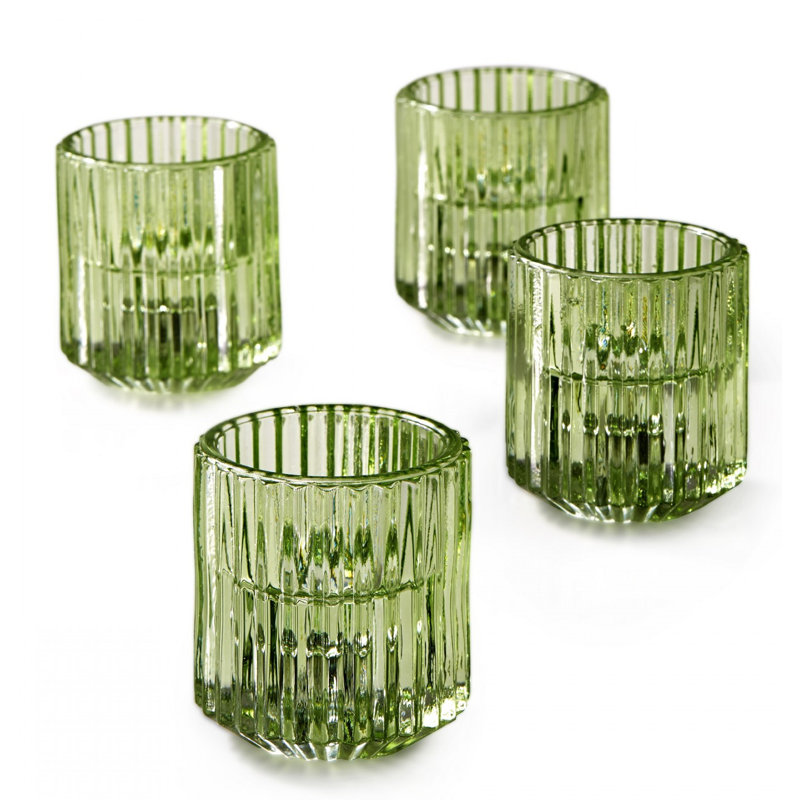 Petit porte-votive en verre, Vert
