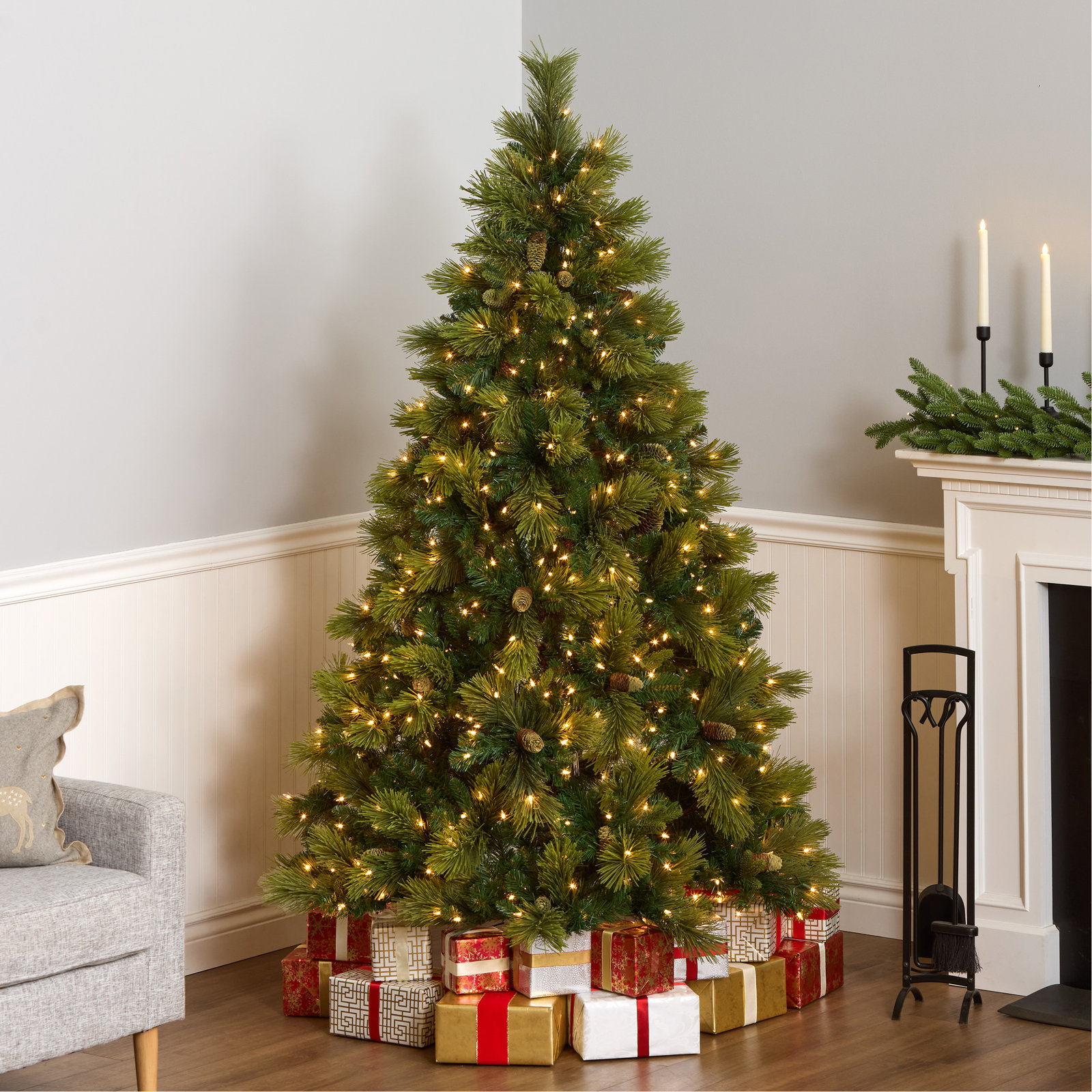  Carolina Pine Tree with Clear Lights, 6.5'