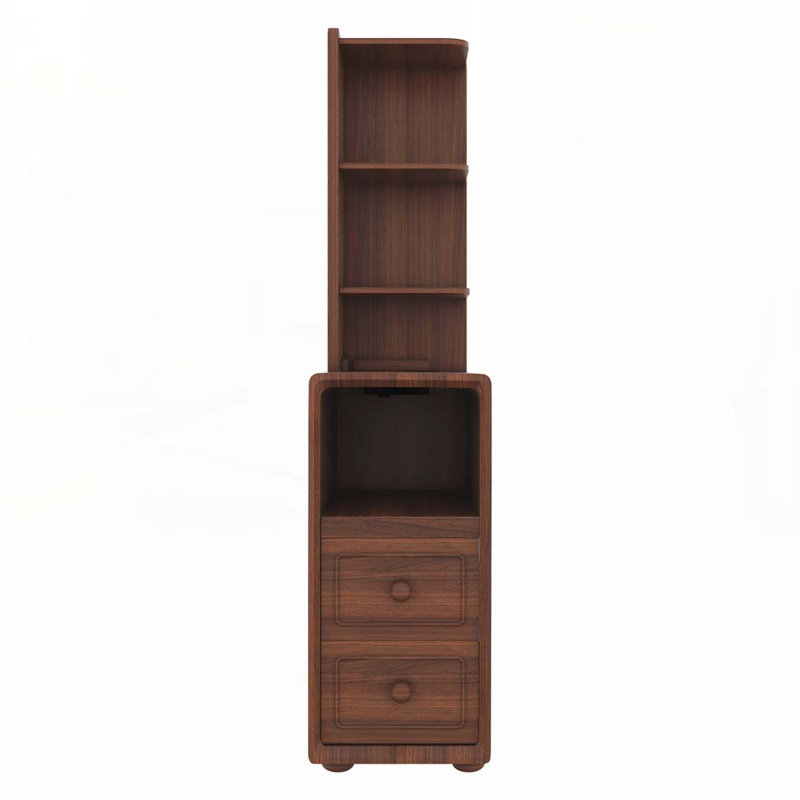 Table de bout avec tiroirs, table de coin avec tablettes ouvertes, grande table d'appoint pour la chambre à coucher et Corne