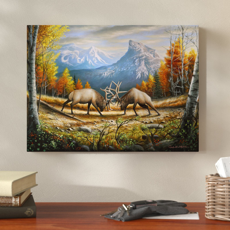 « the wild refrontalier », reproduction de peinture à l’acrylique sur toile tendue, H 14 po x l 19 po x P 2 po