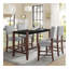 Ensemble de table de salle à manger 5 pièces à hauteur de comptoir, table de bar en faux marbre et 4 chaises rembourrées, ensemble de salle à manger de style Mid-Century moderne pour la salle à manger, la cuisine de pub, la petite place-2146693057