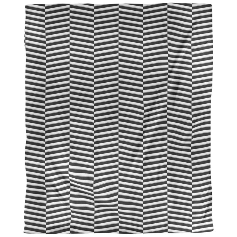 Housse de couette simple à rayures fracturées, Housse de couette simple TG, Polyester brossé, Noir / Blanc