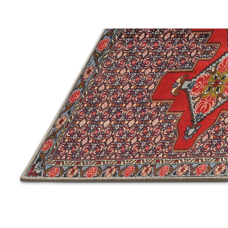 Tapis oriental orange / bleu, Rectangle 5 pi x 8 pi