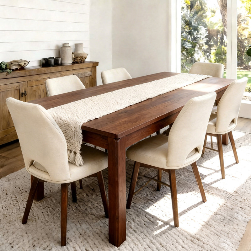 Table de salle à manger, table de cuisine rectangulaire en bois de 70 pouces pour 4 à 6 personnes, table de salle à manger de ferme robuste pour salle à manger, bureau à domicile et réunions de famille, facile à nettoyer, noyer