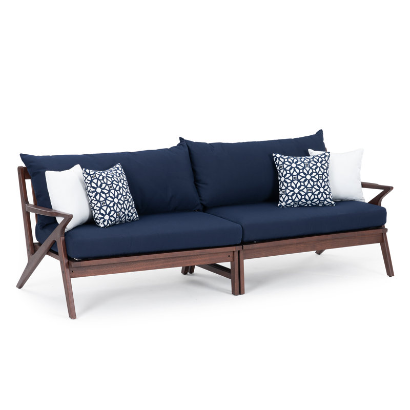 Minhaj Sunbrella Outdoor Sofa, Canvas Navy Sunbrella® Canvas