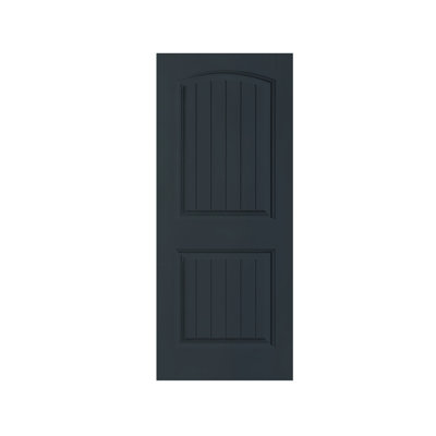 Porte de grange lambrissée peinte en bois manufacturé sans trousse de quincaillerie d'installation