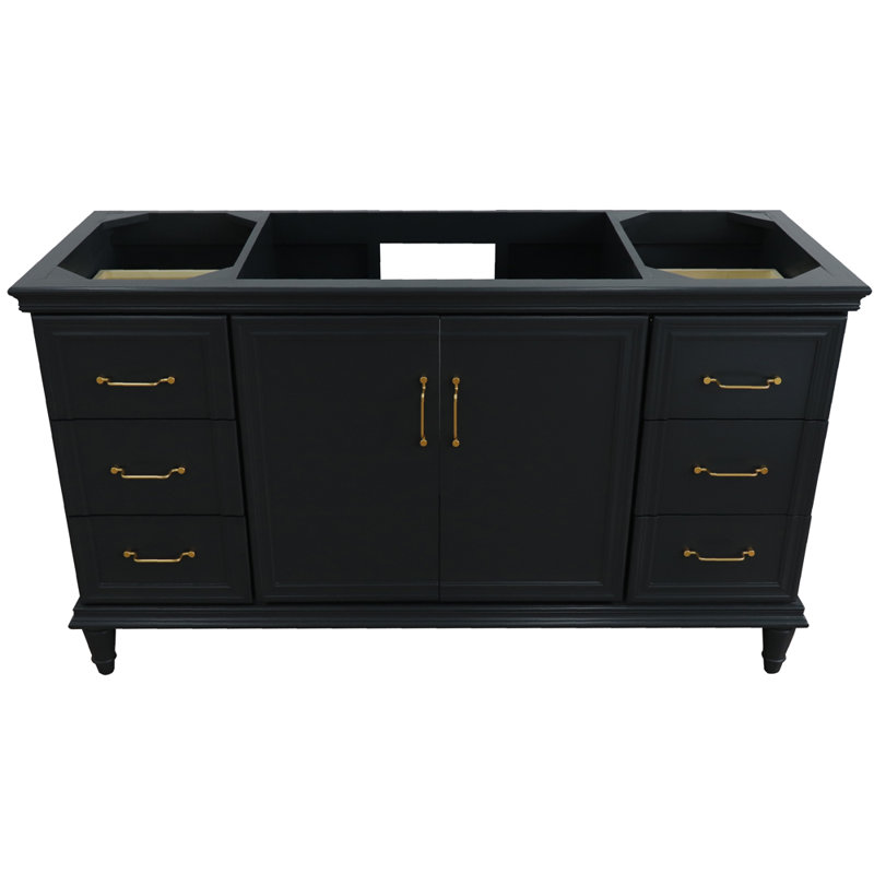 Meuble-lavabo simple 60 po avec base seulement, Gris foncé