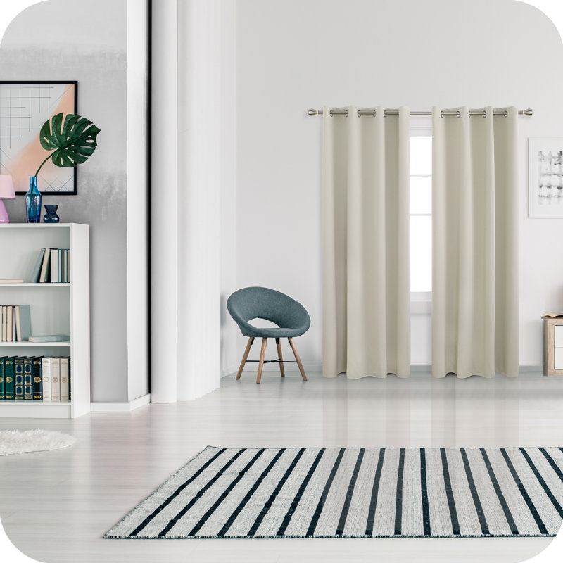 Prysilla Blackout Curtain Pair, Navy Blue, 52cm Width x 229cm Drop