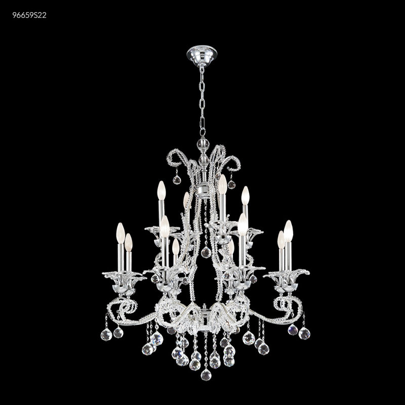 Lustre 8 lumières perle de cristal perle, Impérial