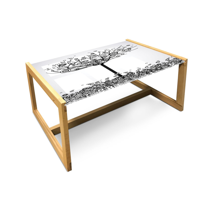 Jalliyah Trestle Coffee Table, 40cm H x 91cm W x 62cm D
