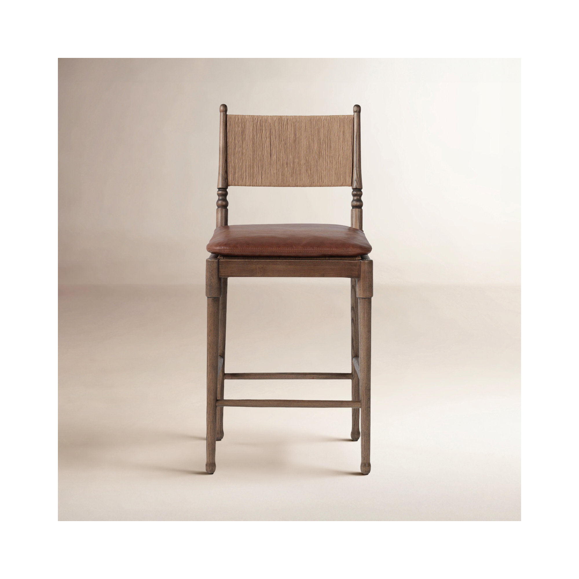 Fayth Stool With Cushion, Brown, Counter Stool (25.5” Seat Height)”