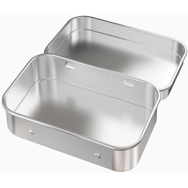6 Pcs Metal Hinged Tin Box Container Mini Portable Small Storage Container Kit