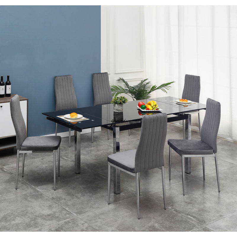 Amersfoort Dining Set, Grey, Black