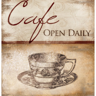 Cafe Open Daily - Textual Art Print