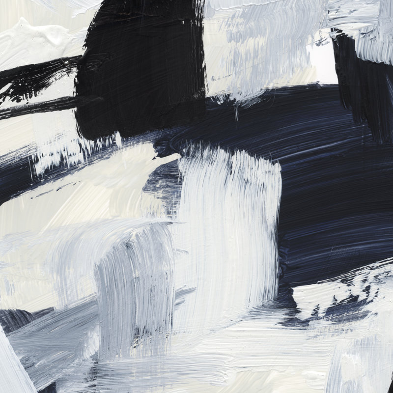 Expressive Monochrome II by Victoria Barnes - Wrapped Canvas Painting, 76cm H x 76cm W