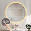 Miroir rond de salle de bain 32 po à DEL avec meuble-lavabo mural, anti-buée, 3 lumières réglables à température de couleur et à intensité variable, miroir de maquillage pour la chambre à coucher et la salle de bain, miroir intelligent pour la d?