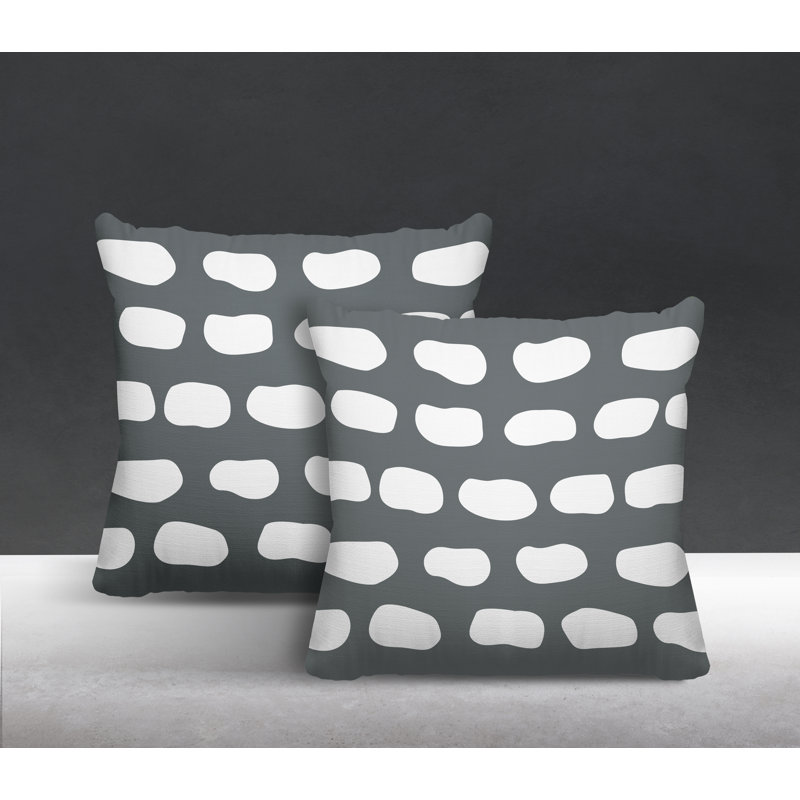 Oreiller carré intérieur / extérieur Aria Dash, L 17 po x H 17 po, gris