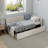 Modern Style Twin Size L Shape Corner Bed, Linen Upholstered Daybed With Two Storage Drawers-965442927
