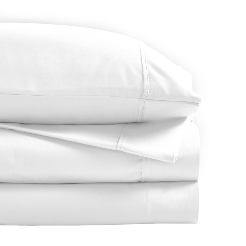 Superior 1200-Thread Count Wrinkle Resistant Cotton Blend Deep Pocket Sheet Set, White