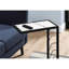 Table d'appoint avec stratifié blanc non lustré et structure en métal noir pour l'intérieur de la chambre